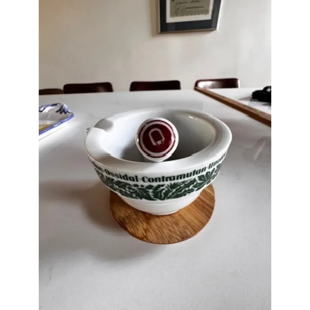 Vintage German Pharmaceutical Mortar Pestle Porcelain Apothecary Contramutan Rx